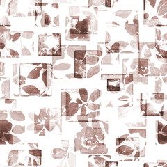 Contemporary art seamless pattern background. Abstract grunge square geometric shapes
