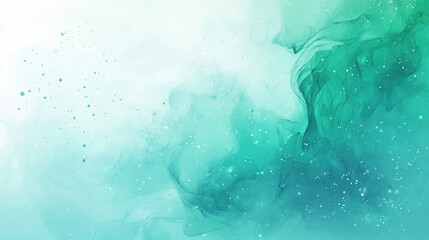 A soft, abstract background featuring flowing teal and white hues with a dreamy quality.