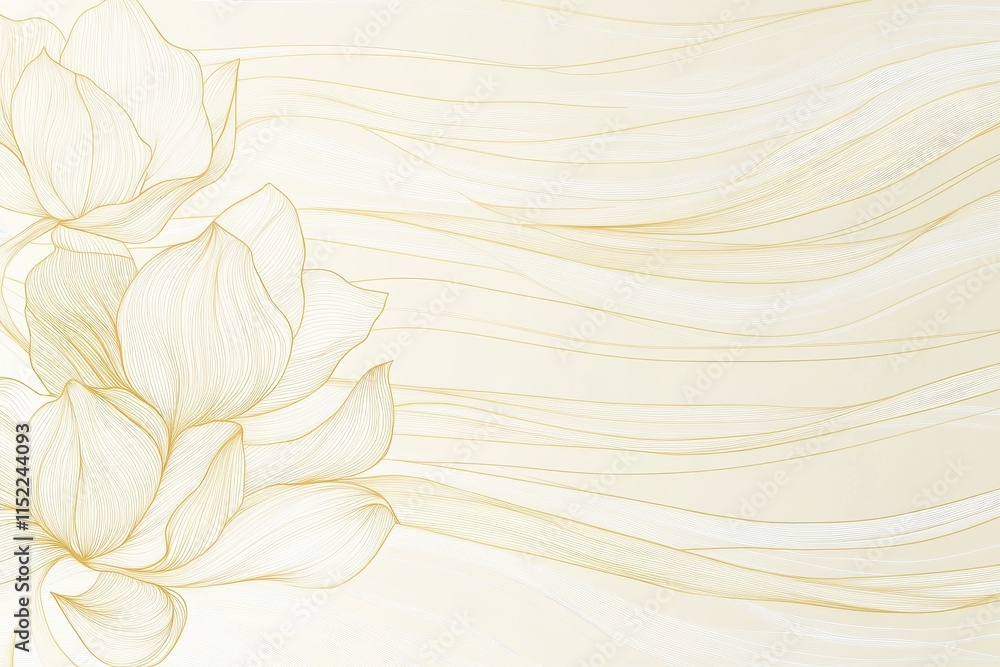 Poster elegant hand-drawn islamic star patterns with flowing lines and subtle shading on a soft cream backg