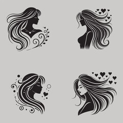 Stylish Vector of Woman Relaxing in Romantic Style Artwork