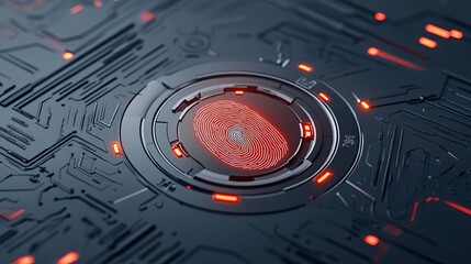 Fototapeta premium Close-up of a digital fingerprint unlocking e-wallet access, secure tech