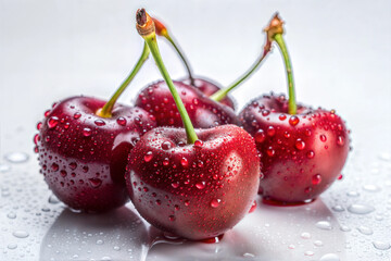 Juicy Red Cherries, Fresh Fruit, Sweet Summer Treat, Delicious