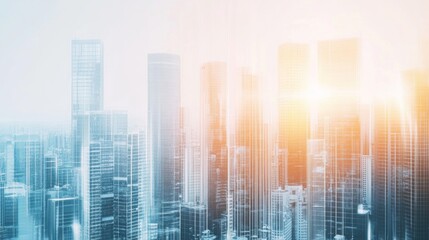 Fototapeta premium Futuristic Cityscape in Minimalist Style