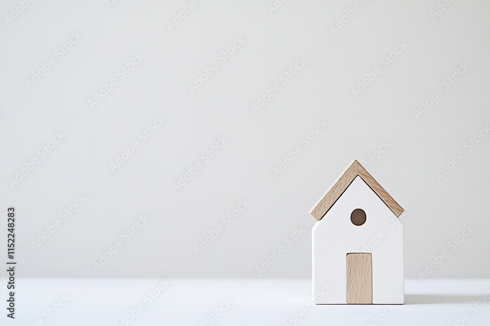 Poster stock photo of real estate object on white backdrop with ample copy space showcasing elegant yet sim