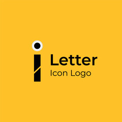 i letter icon logo design vector