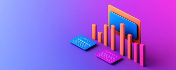 Obraz premium Dynamic infographic of e-wallet growth trends in radiant colors, market analysis