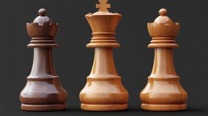 Chess queen isolated on Background.