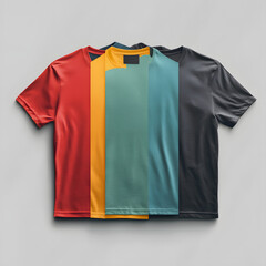 Colorful t-shirts collection with stylish modern design, casual wear for men and women, fashion clothing for all seasons, high-quality fabric, trendy apparel for everyday use