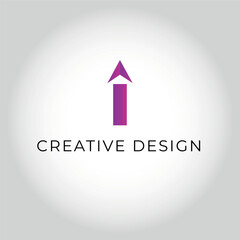 i letter cursor click icon logo design vector