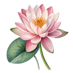pink water lily  isolated on transparent background 