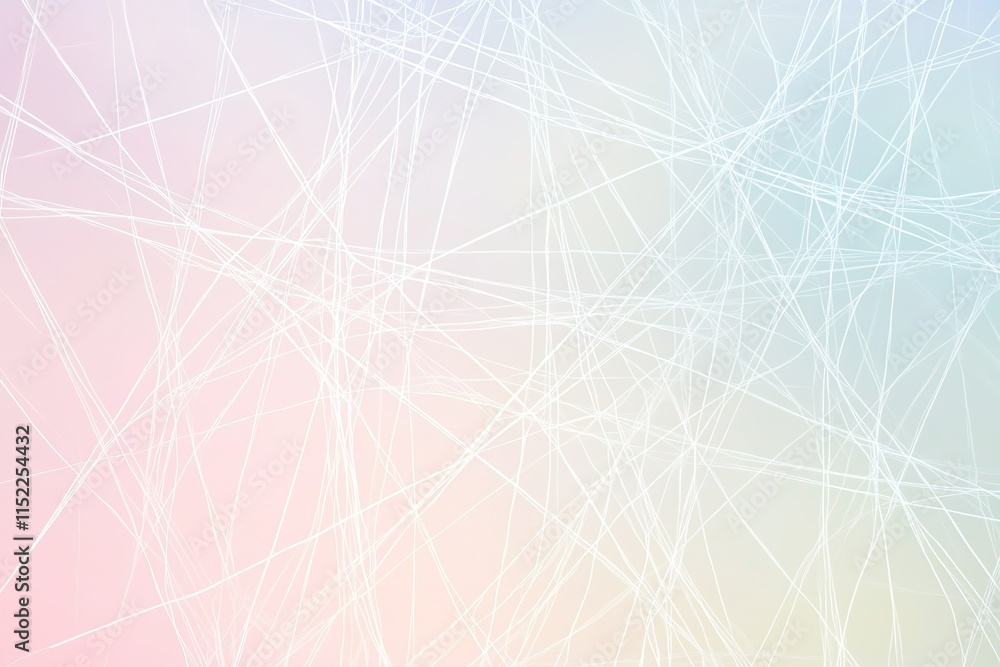 Aufkleber abstract web of white lines intersecting over gradient pastel background creating delicate and moder