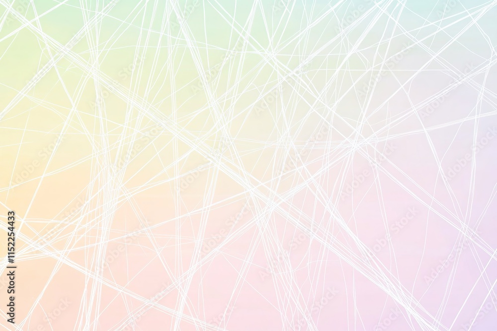 Aufkleber abstract web of white lines intersecting over gradient pastel background creating delicate and moder