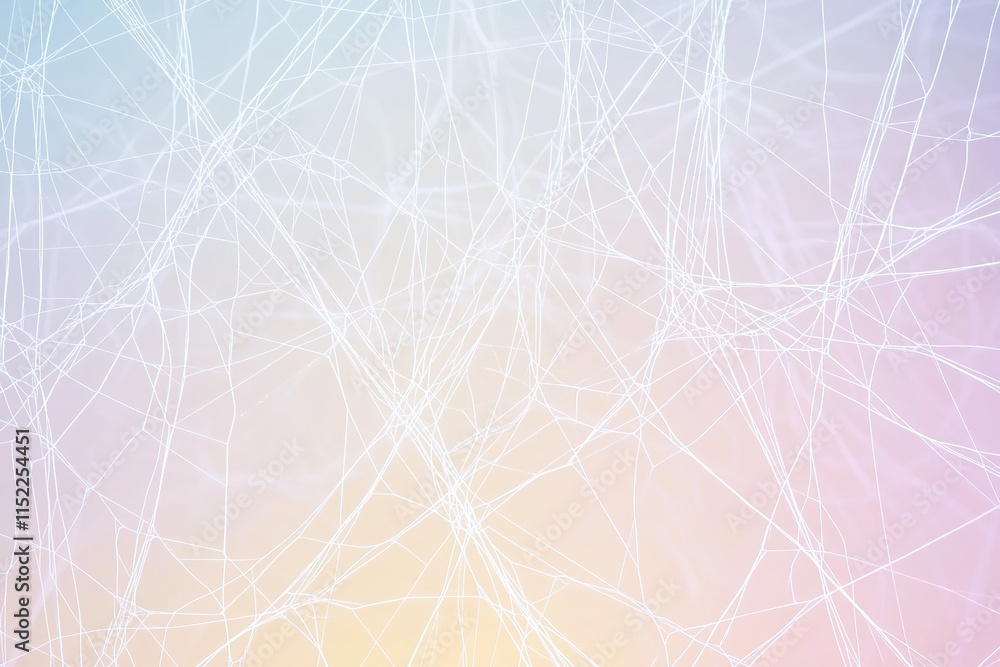 Aufkleber abstract web of white lines intersecting over gradient pastel background creating delicate and moder