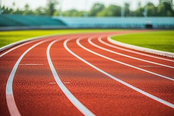 empty running track in stadium showcasing clear lanes without people