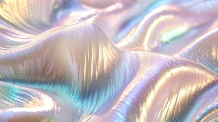 close-up of iridescent highlighter texture forming dynamic patterns under soft natural light