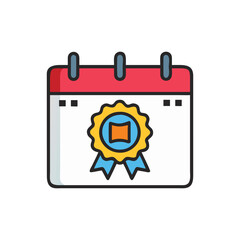  Stylish Calendar Badge Icon Illustration Design