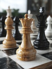 Fototapeta premium Chess game concept 3D Render