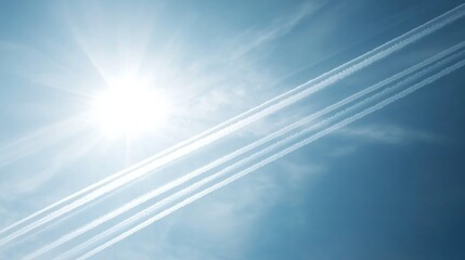 Artistic Smoke Trails in Bright Midday Sky