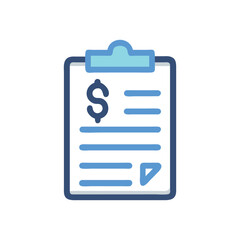  Minimal Clipboard Dollar Icon Illustration Design