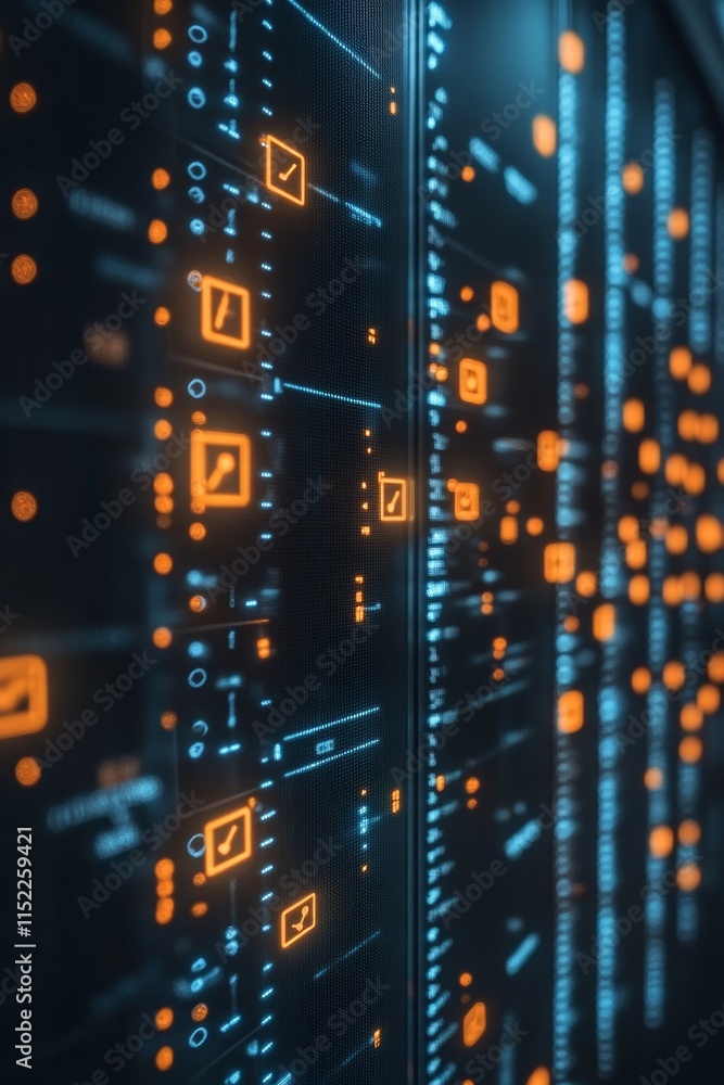 Aufkleber digital data center network, big data stream, cyber security, cloud computing technology