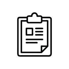 Minimal Clipboard Line Icon Illustration Design