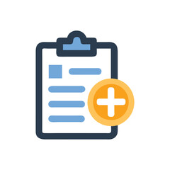  Stylish Clipboard Plus Icon Illustration Design