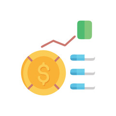  Dynamic Coin Chart Icon Illustration Design