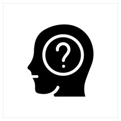 Silhouette of a head with a question mark, representing uncertainty.