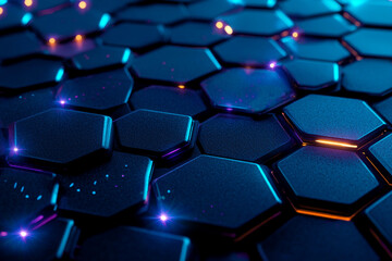 Fototapeta premium Futuristic 3D geometric wall background with polished black blocks ai generative technology