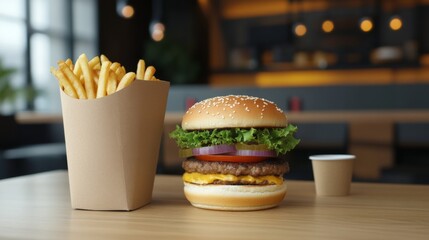 Eco-Friendly Fast Food in Minimalist Setting