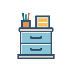  Minimal Desk Organizer Icon Illustration Design
