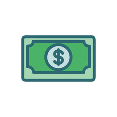  Dynamic Dollar Bill Icon Illustration Design