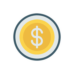  Minimal Dollar Coin Icon Illustration Design
