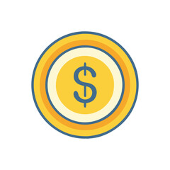  Stylish Dollar Coin Icon Illustration Design