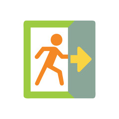  Stylish Emergency Exit Icon Illustration Design