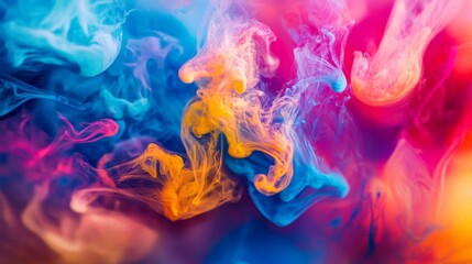 Obraz premium Abstract smoke art in vibrant pink and blue tones