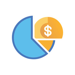  Stylish Financial Pie Icon Illustration Design