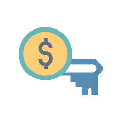 Minimal Financial Key Icon Illustration Design