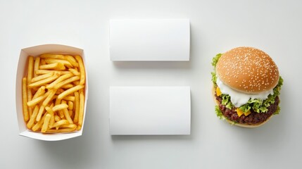 Minimalist Food Packaging with Soft Shadows on White Background