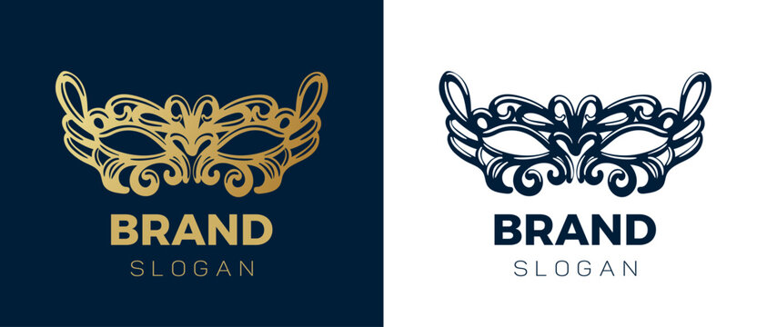 Lace mask. This stylish logo is ideal for a variety of brands, conveying both mystery and elegance. Vector illustration.