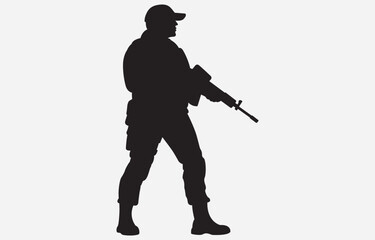 A soldier silhouette on a white background