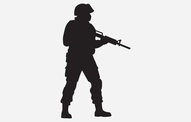 A soldier silhouette on a white background
