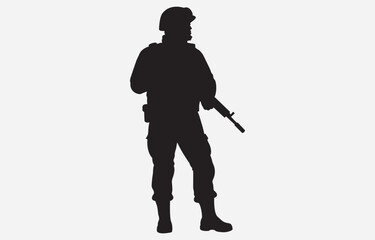 A soldier silhouette on a white background
