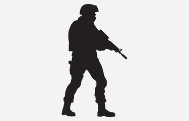 A soldier silhouette on a white background