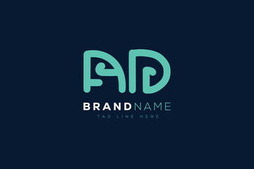 A and D logo design.  AD abstract Letters Logo Monogram. This logo design is the process of creating a visual symbol that represents a brand, company, or individual.
