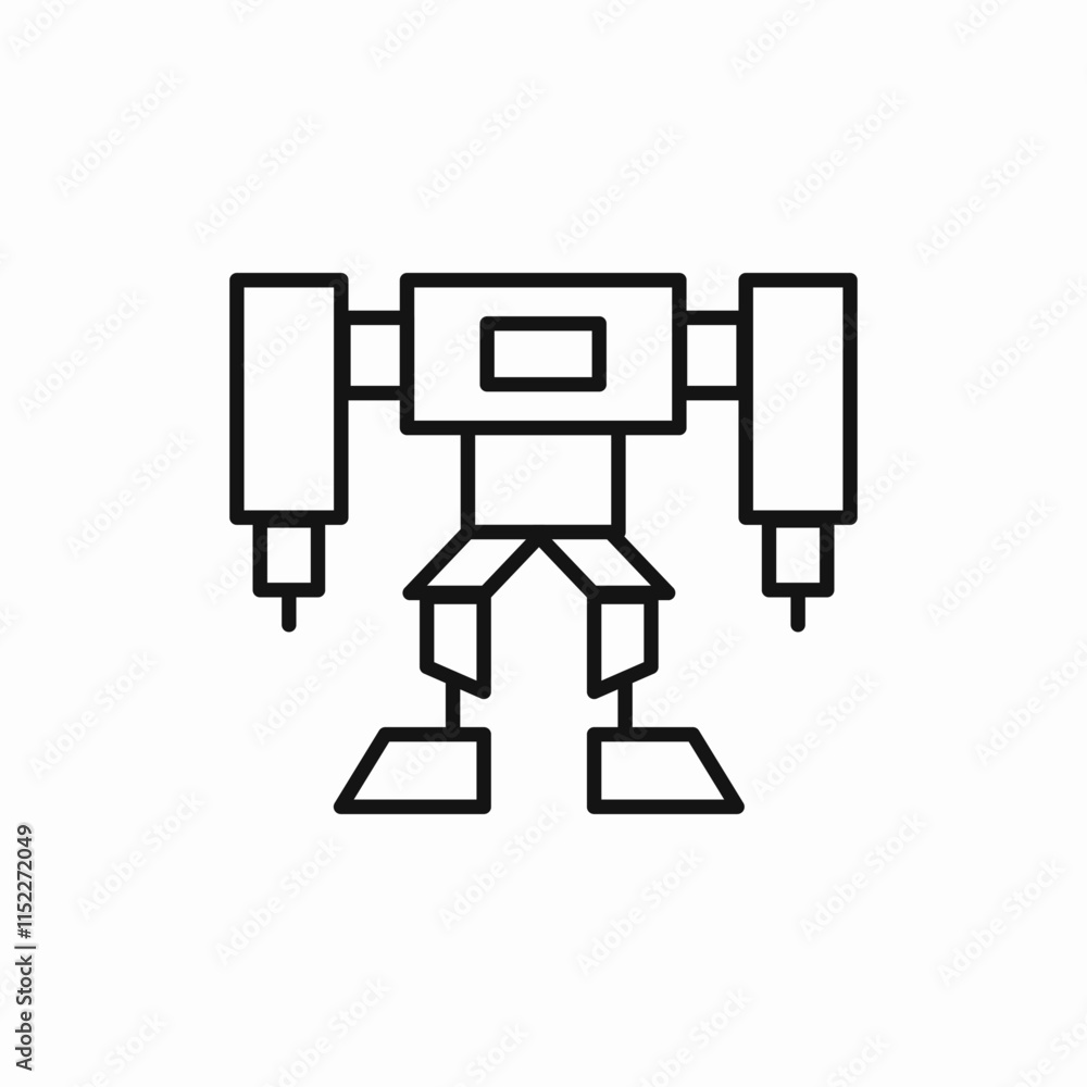Aufkleber mechanical robot service unit icon vector sign