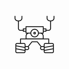 industrial wheeled robotic arm automation icon vector sign