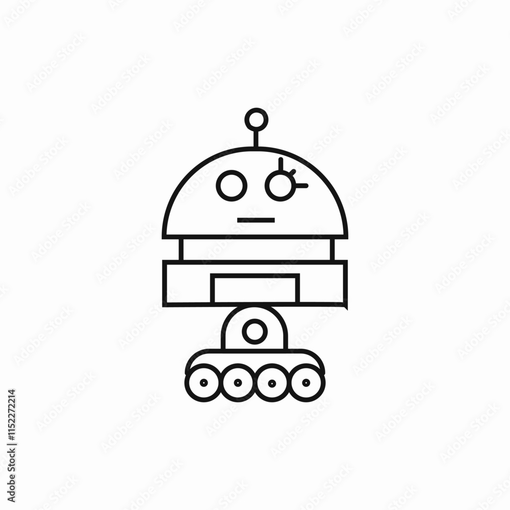 Aufkleber cybernetic machine learning robot icon vector sign