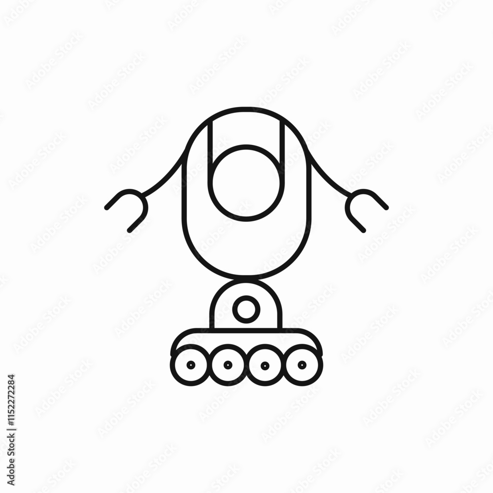 Poster cybernetic machine learning robot icon vector sign