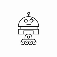cybernetic machine learning robot icon vector sign